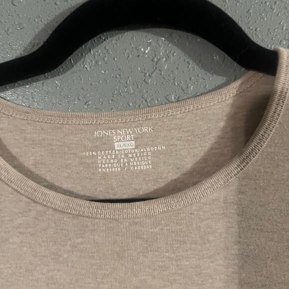 VTG Jones New York Sport Women's Beige XL Long Sleeve 100% Cotton Top Workwear - Picture 5 of 7